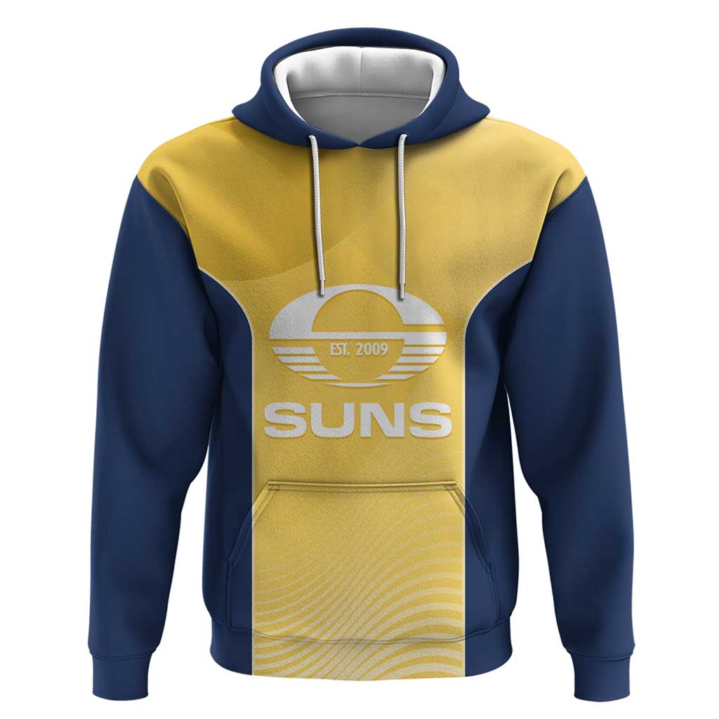 Suns Football Custom Hoodie Gold Coast Est 2009 Sunburnt Gold - Aussie Hoodie