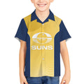 Suns Football Custom Kid Hawaiian Shirt Gold Coast Est 2009 Sunburnt Gold - Aussie Hoodie