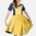 Suns Football Custom Kid Short Sleeve Dress Gold Coast Est 2009 Sunburnt Gold - Aussie Hoodie