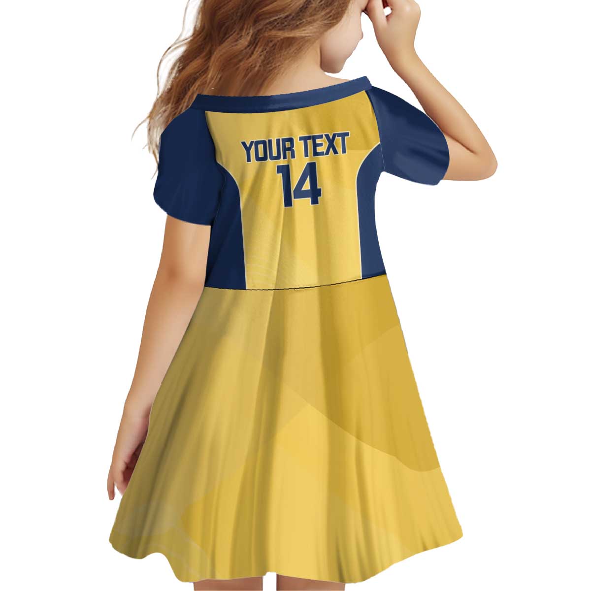 Suns Football Custom Kid Short Sleeve Dress Gold Coast Est 2009 Sunburnt Gold - Aussie Hoodie