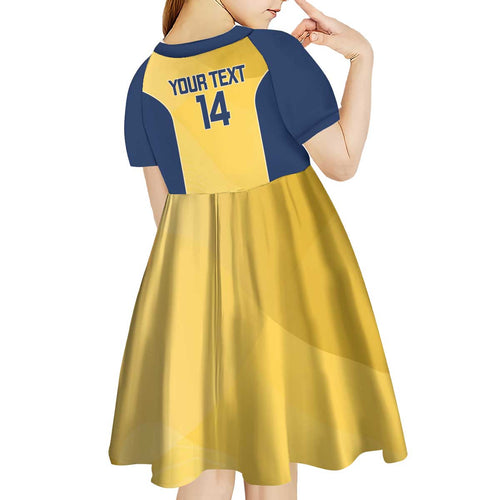 Suns Football Custom Kid Short Sleeve Dress Gold Coast Est 2009 Sunburnt Gold - Aussie Hoodie