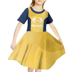 Suns Football Custom Kid Short Sleeve Dress Gold Coast Est 2009 Sunburnt Gold - Aussie Hoodie