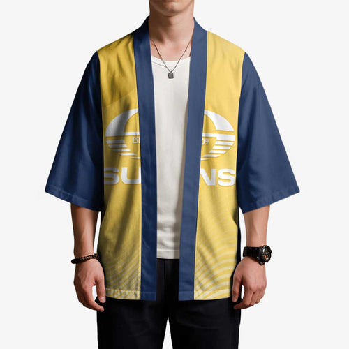 Suns Football Custom Kimono Gold Coast Est 2009 Sunburnt Gold - Aussie Hoodie