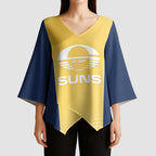 Suns Football Custom Kimono Sleeve Blouse Gold Coast Est 2009 Sunburnt Gold - Aussie Hoodie