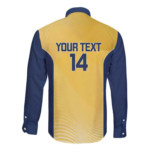Suns Football Custom Long Sleeve Button Shirt Gold Coast Est 2009 Sunburnt Gold - Aussie Hoodie