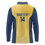 Suns Football Custom Long Sleeve Polo Shirt Gold Coast Est 2009 Sunburnt Gold - Aussie Hoodie