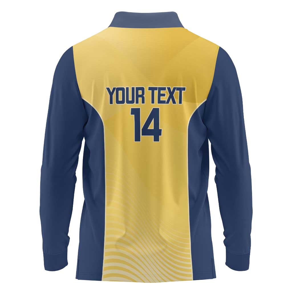 Suns Football Custom Long Sleeve Polo Shirt Gold Coast Est 2009 Sunburnt Gold - Aussie Hoodie