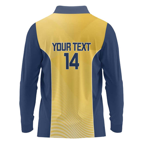 Suns Football Custom Long Sleeve Polo Shirt Gold Coast Est 2009 Sunburnt Gold - Aussie Hoodie