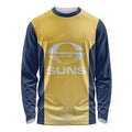 Suns Football Custom Long Sleeve Shirt Gold Coast Est 2009 Sunburnt Gold - Aussie Hoodie