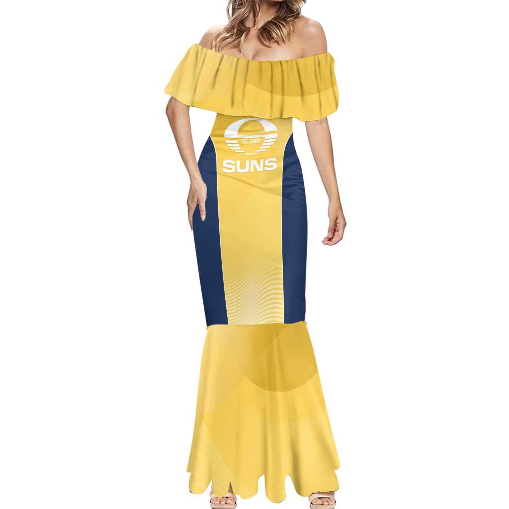 Suns Football Custom Mermaid Dress Gold Coast Est 2009 Sunburnt Gold - Aussie Hoodie