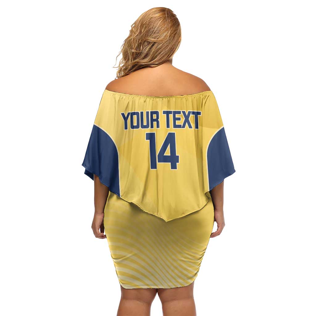 Suns Football Custom Off Shoulder Short Dress Gold Coast Est 2009 Sunburnt Gold - Aussie Hoodie