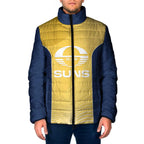 Suns Football Custom Padded Jacket Gold Coast Est 2009 Sunburnt Gold - Aussie Hoodie