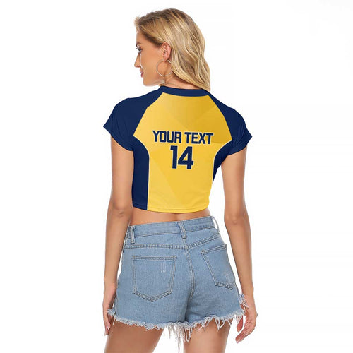 Suns Football Custom Raglan Cropped T Shirt Gold Coast Est 2009 Sunburnt Gold - Aussie Hoodie