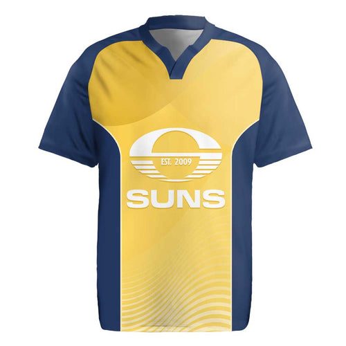 Suns Football Custom Rugby Jersey Gold Coast Est 2009 Sunburnt Gold - Aussie Hoodie