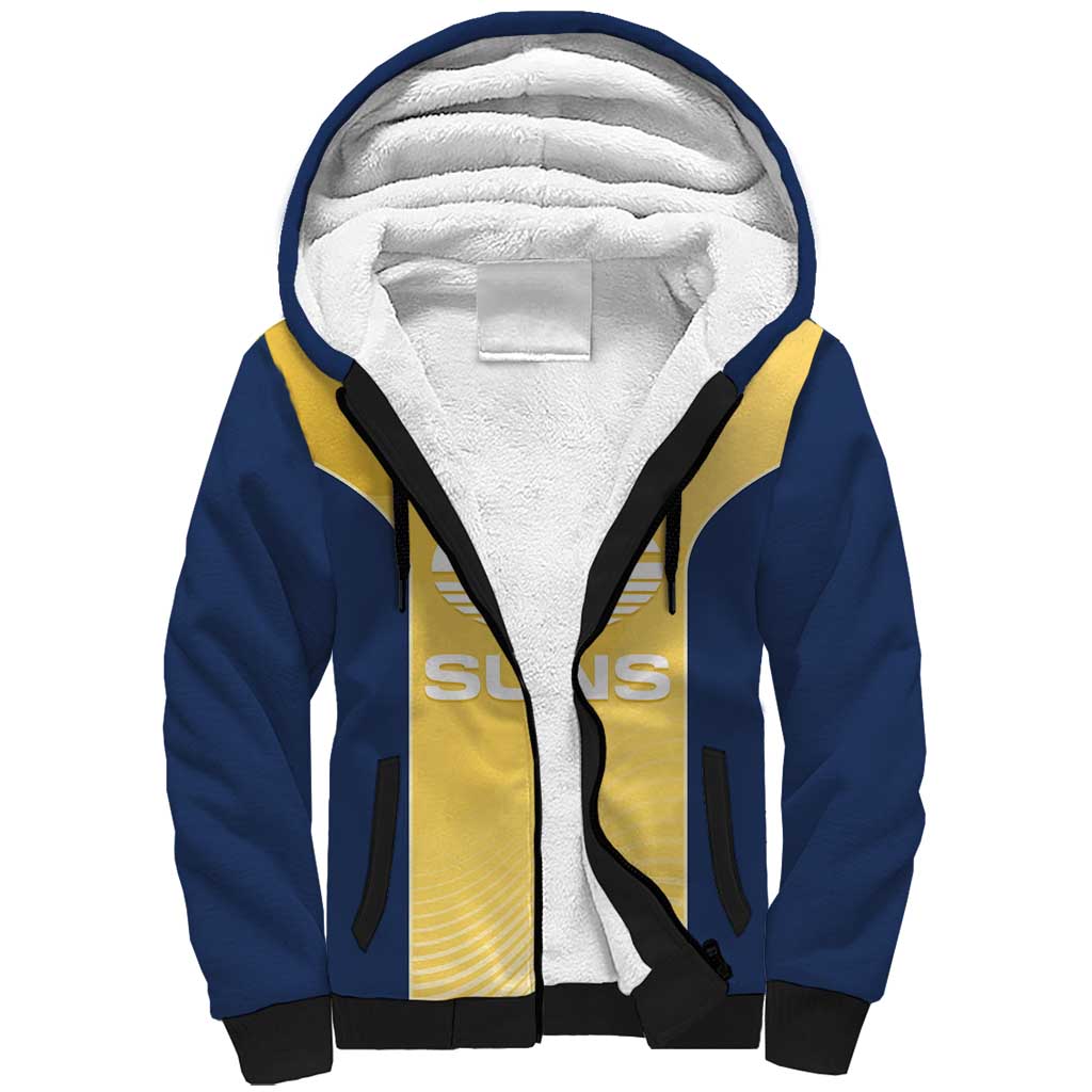 Suns Football Custom Sherpa Hoodie Gold Coast Est 2009 Sunburnt Gold - Aussie Hoodie