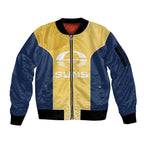 Suns Football Custom Sleeve Zip Bomber Jacket Gold Coast Est 2009 Sunburnt Gold - Aussie Hoodie
