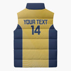 Suns Football Custom Sleeveless Puffer Jacket Gold Coast Est 2009 Sunburnt Gold - Aussie Hoodie