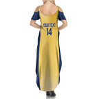 Suns Football Custom Summer Maxi Dress Gold Coast Est 2009 Sunburnt Gold - Aussie Hoodie
