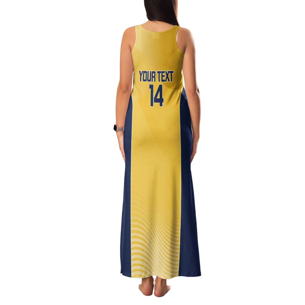 Suns Football Custom Tank Maxi Dress Gold Coast Est 2009 Sunburnt Gold - Aussie Hoodie