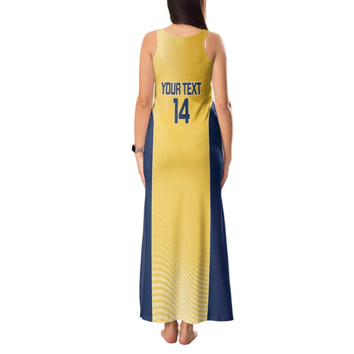 Suns Football Custom Tank Maxi Dress Gold Coast Est 2009 Sunburnt Gold - Aussie Hoodie