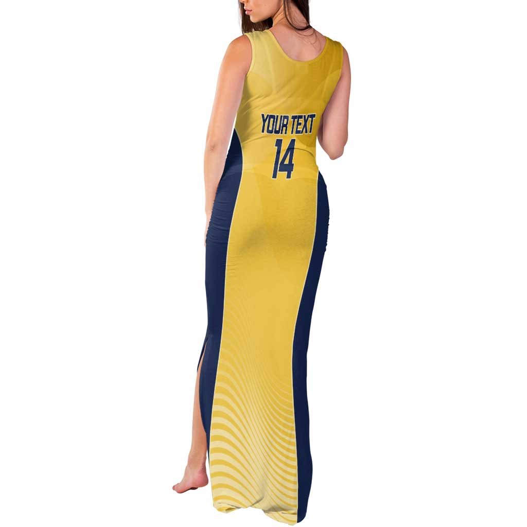 Suns Football Custom Tank Maxi Dress Gold Coast Est 2009 Sunburnt Gold - Aussie Hoodie