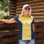Suns Football Custom Women Polo Shirt Gold Coast Est 2009 Sunburnt Gold - Aussie Hoodie