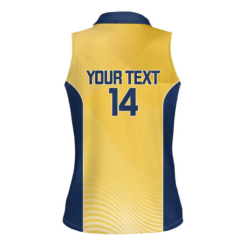 Suns Football Custom Women Sleeveless Polo Shirt Gold Coast Est 2009 Sunburnt Gold - Aussie Hoodie