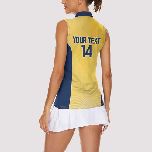 Suns Football Custom Women Sleeveless Polo Shirt Gold Coast Est 2009 Sunburnt Gold - Aussie Hoodie