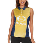 Suns Football Custom Women Sleeveless Polo Shirt Gold Coast Est 2009 Sunburnt Gold - Aussie Hoodie