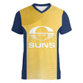 Suns Football Custom Women V-Neck T-Shirt Gold Coast Est 2009 Sunburnt Gold - Aussie Hoodie