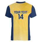 Suns Football Custom Women V-Neck T-Shirt Gold Coast Est 2009 Sunburnt Gold - Aussie Hoodie