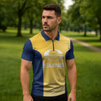 Suns Football Custom Zipper Polo Shirt Gold Coast Est 2009 Sunburnt Gold - Aussie Hoodie