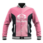 Suns Football Custom Baseball Jacket Gold Coast Est 2009 Pink - Aussie Hoodie