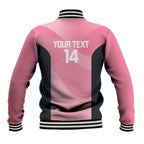 Suns Football Custom Baseball Jacket Gold Coast Est 2009 Pink - Aussie Hoodie