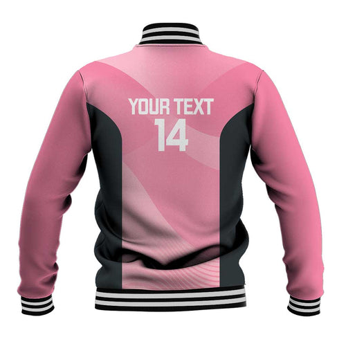 Suns Football Custom Baseball Jacket Gold Coast Est 2009 Pink - Aussie Hoodie