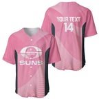 Suns Football Custom Baseball Jersey Gold Coast Est 2009 Pink - Aussie Hoodie
