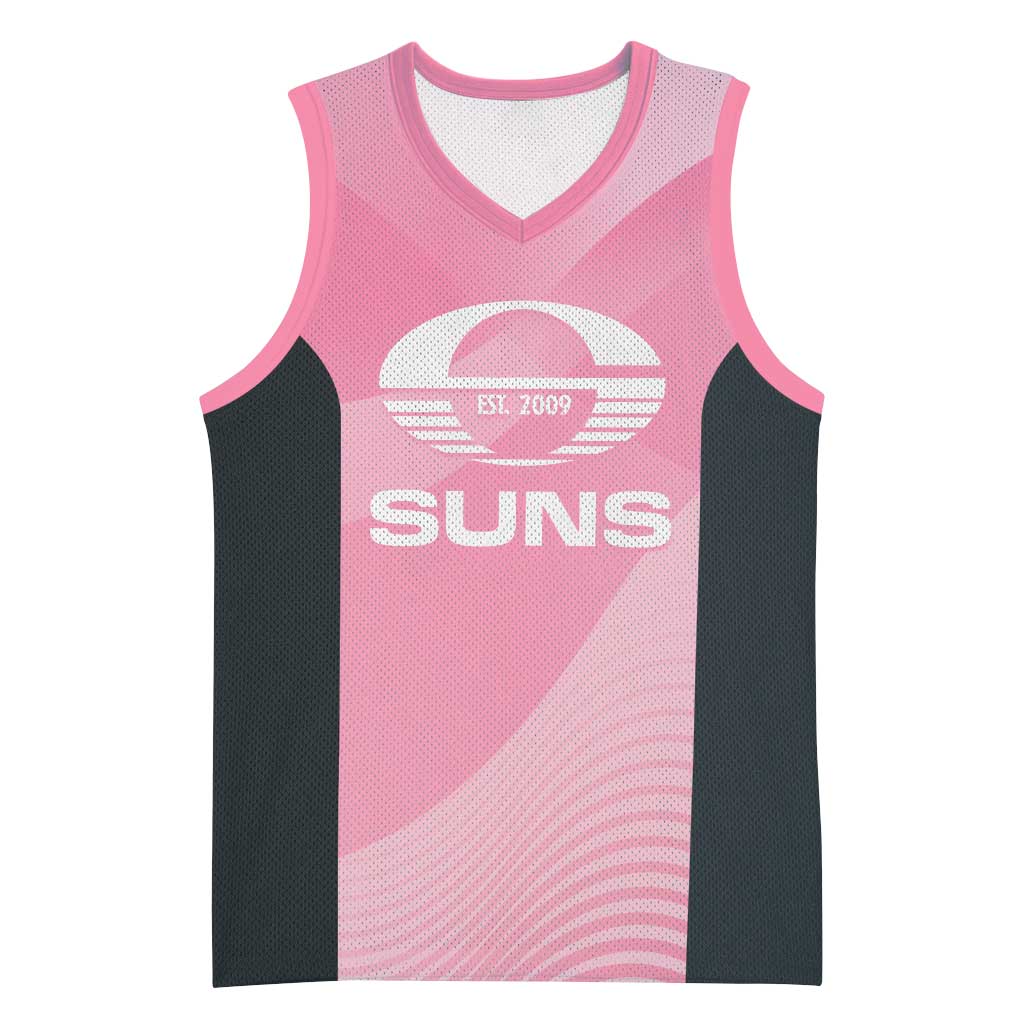 Suns Football Custom Basketball Jersey Gold Coast Est 2009 Pink - Aussie Hoodie