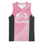 Suns Football Custom Basketball Jersey Gold Coast Est 2009 Pink - Aussie Hoodie