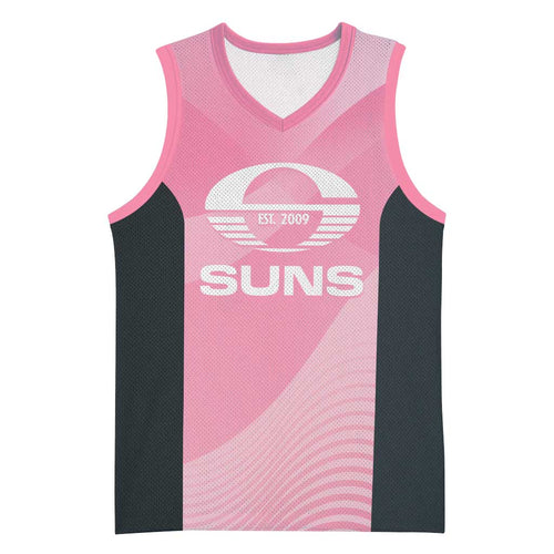 Suns Football Custom Basketball Jersey Gold Coast Est 2009 Pink - Aussie Hoodie