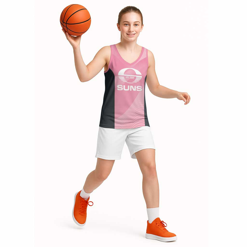 Suns Football Custom Basketball Jersey Gold Coast Est 2009 Pink - Aussie Hoodie