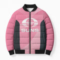 Suns Football Custom Bomber Puffer Jacket Gold Coast Est 2009 Pink - Aussie Hoodie