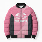 Suns Football Custom Bomber Puffer Jacket Gold Coast Est 2009 Pink - Aussie Hoodie