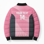 Suns Football Custom Bomber Puffer Jacket Gold Coast Est 2009 Pink - Aussie Hoodie