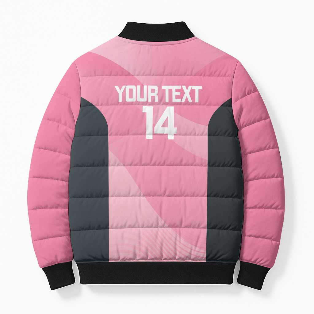 Suns Football Custom Bomber Puffer Jacket Gold Coast Est 2009 Pink - Aussie Hoodie