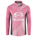 Suns Football Custom Button Sweatshirt Gold Coast Est 2009 Pink - Aussie Hoodie
