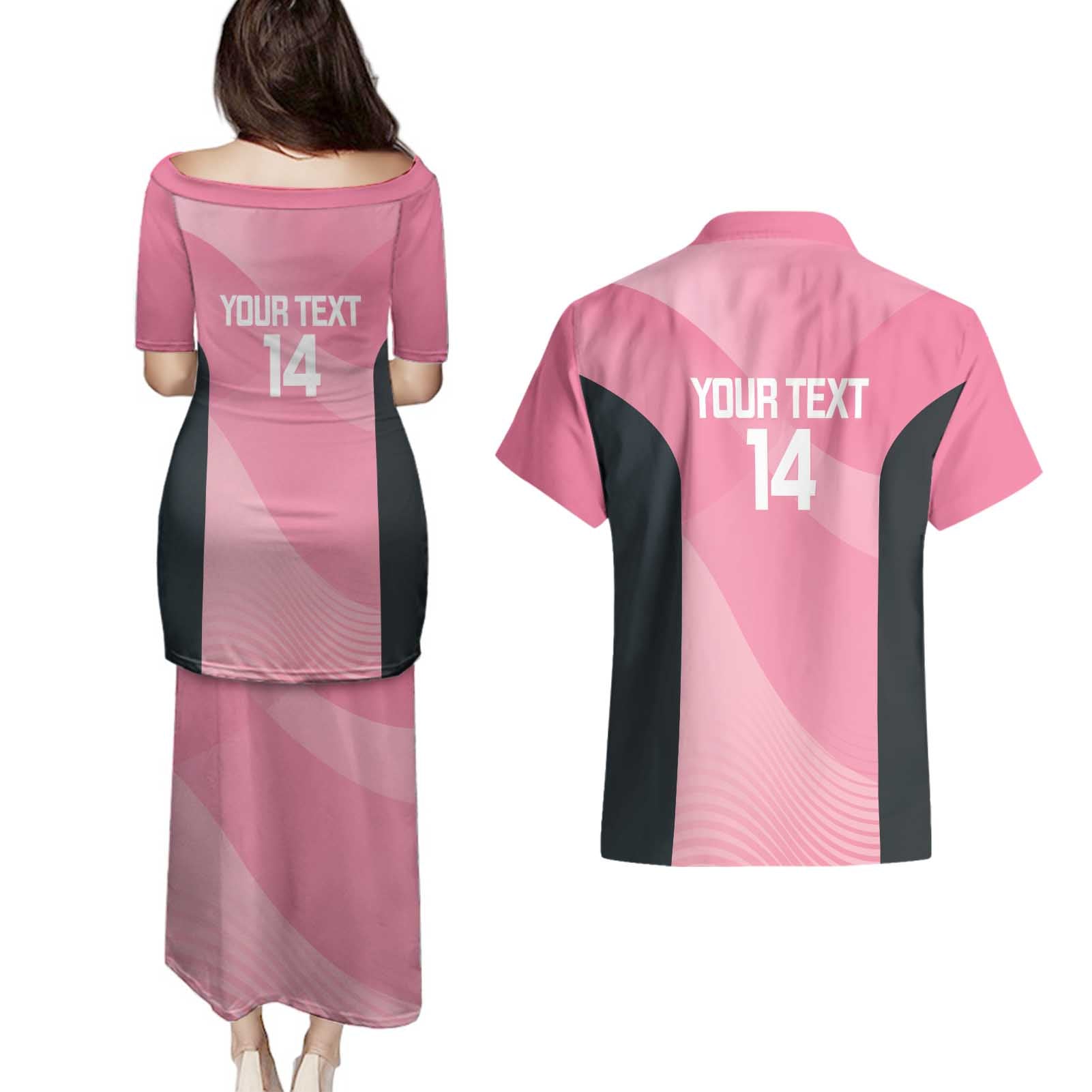 Suns Football Custom Couples Matching Puletasi and Hawaiian Shirt Gold Coast Est 2009 Pink - Aussie Hoodie