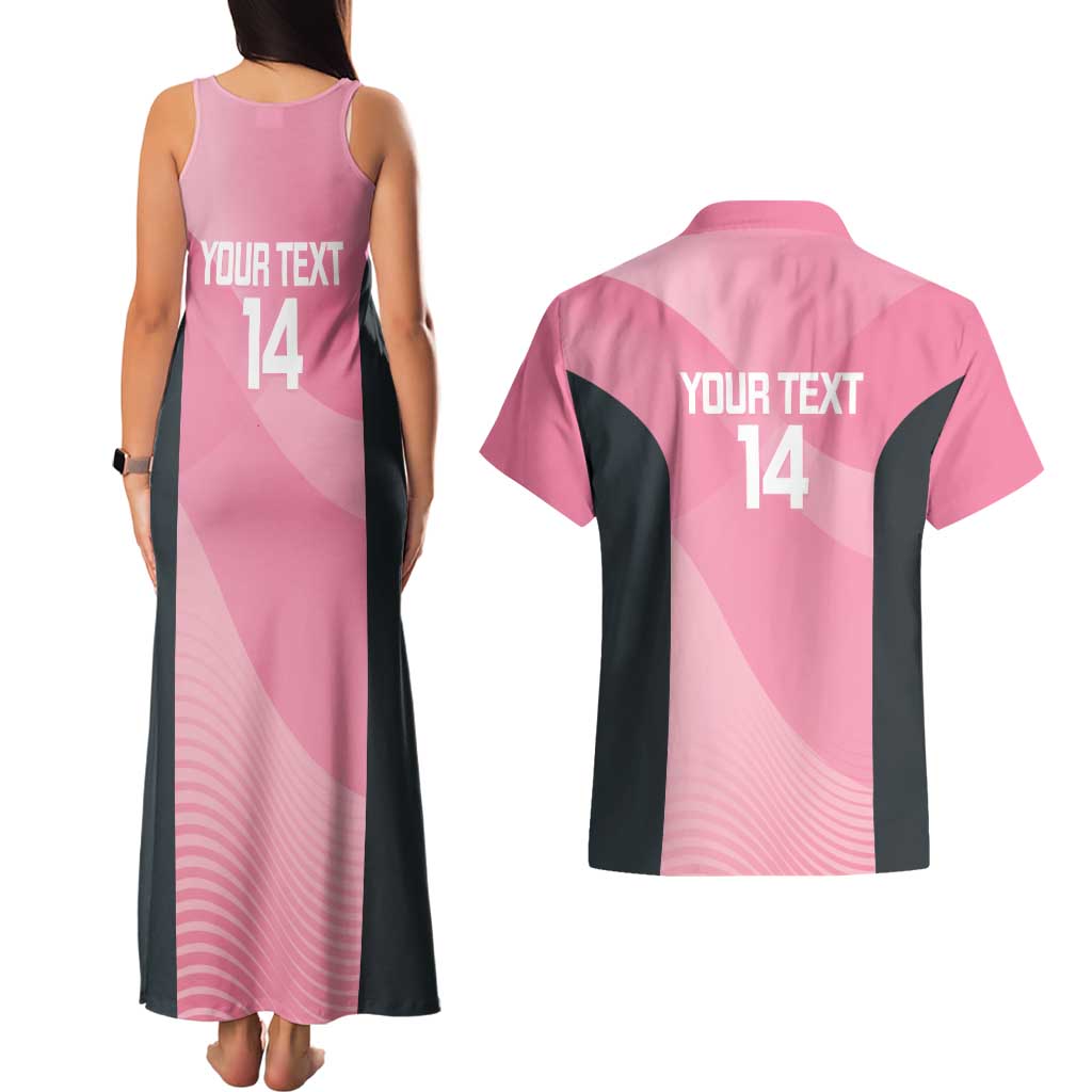 Suns Football Custom Couples Matching Tank Maxi Dress and Hawaiian Shirt Gold Coast Est 2009 Pink - Aussie Hoodie