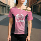 Suns Football Custom Cross Shoulder Shirt Gold Coast Est 2009 Pink - Aussie Hoodie