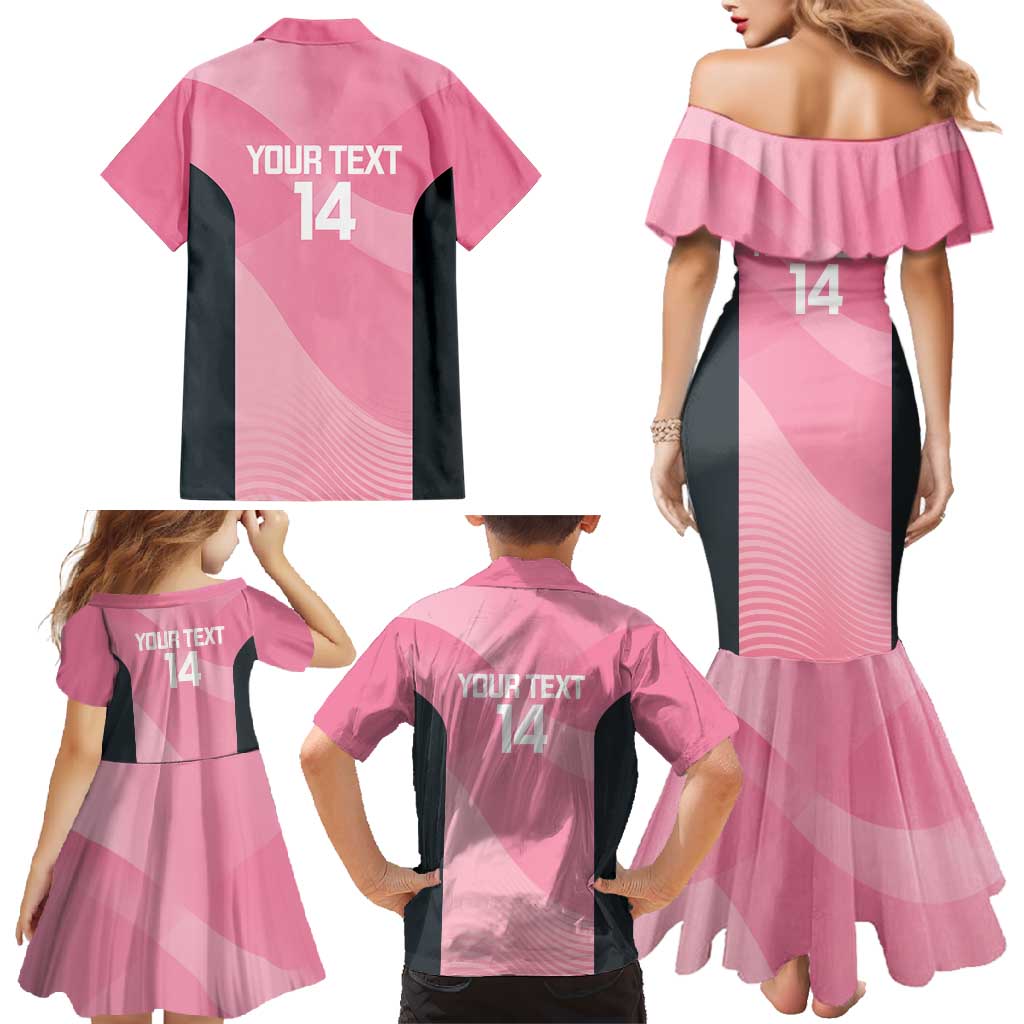 Suns Football Custom Family Matching Mermaid Dress and Hawaiian Shirt Gold Coast Est 2009 Pink - Aussie Hoodie