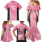 Suns Football Custom Family Matching Mermaid Dress and Hawaiian Shirt Gold Coast Est 2009 Pink - Aussie Hoodie